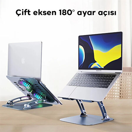 ALLY T619G 360° Dönebilen Alüminyum Alaşım Soğutucu Masaüstü Laptop Standı-