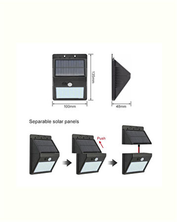 Su Geçirmez 20 LED Solar Aydınlatma | Dış Mekan için PIR Hareket Sensörü ile 