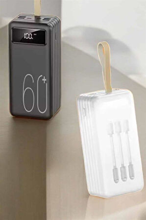 Powerbank 60.000 Mah Hızlı Şarj 4 Çıkışlı Uzun Şarj Süreli Dijital Göster
