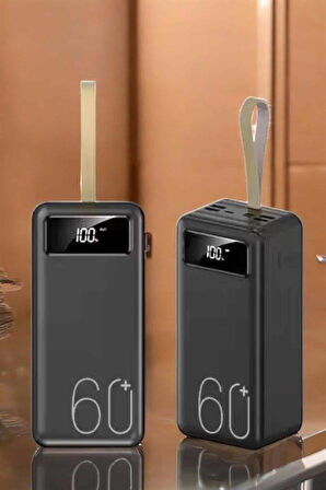 Powerbank 60.000 Mah Hızlı Şarj 4 Çıkışlı Uzun Şarj Süreli Dijital Göster