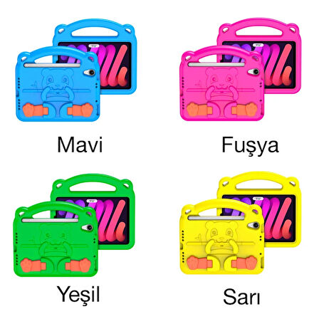 Dux Ducis Panda iPad Mini 6 (2021) ve Mini 7 (2024) Kılıf Çocuk Shockproof Standl