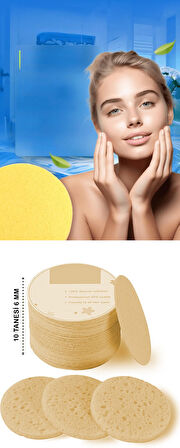 HSNET Sıkıştırılmış Makyaj Temizlik Pedi Cilt Temizlik Süngeri Doğal Selül