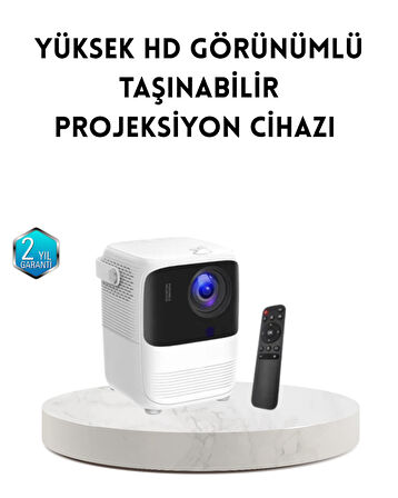 Taşınabilir Akıllı 1080P Projektör – 64GB Hafıza 2GB RAM Full HD Görüntü 