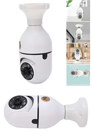 Gece Görüşlü Akıllı Dönebilen Ev Kamerası Ampül Kamera
