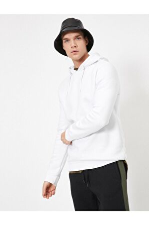 Erkek Siyah Kapüsonlu Sweatshirt 0YAM71593LK