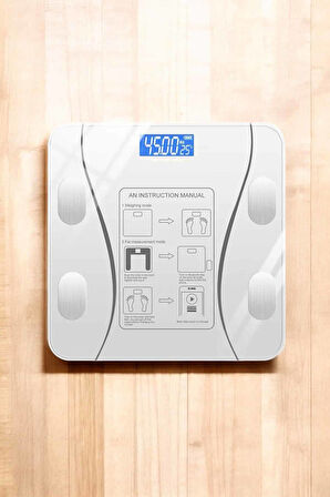 Akıllı Tartı Dijital Baskül Yağ Su Kas Vücut Kitle Kilo Ölçer Tartı