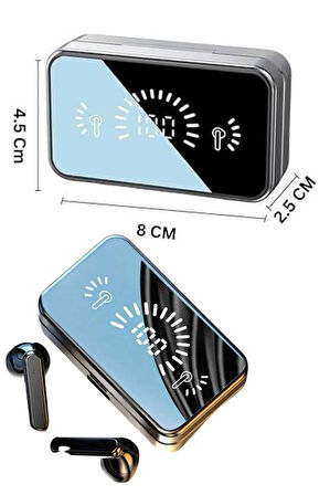Yeni Nesil Kablosuz Kulaklık Aynalı Powerbank Özellikli Bluetooth Bağlantılı D