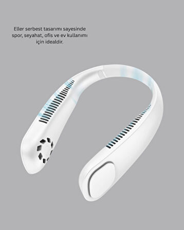 9000mAh Şarjlı Boyun Tipi Taşınabilir Vantilatör