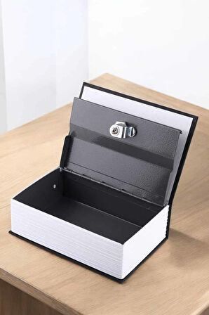 Büyük Boy Anahtarlı Kitap Görünümlü Gizli Kasa Çelik Kasa Altın Kasası