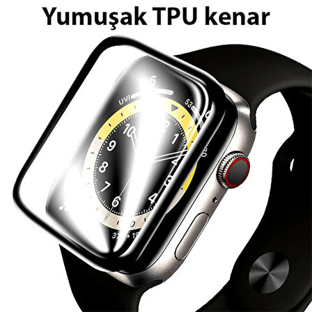 Apple Watch 7-8 41mm 3D PMMA Kavisli Full Cam Ekran Koruyucu PET-(5775)