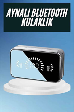 Powerbankli Bluetooth Kulaklık Yüksek Ses Aynalı Çift Dijital Gösterge Ekranı