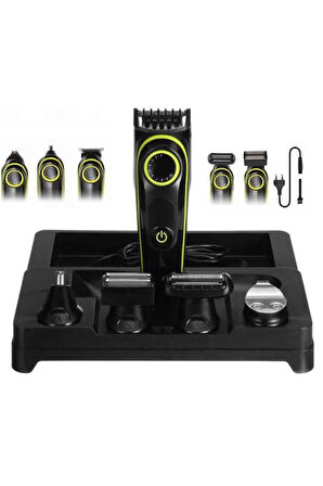 5 Başlıklı Şarjlı Tıraş Makinesi Led Ekran Saç Sakal Ense Tıraşına Uygun 