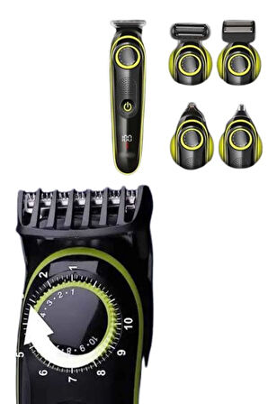 5 Başlıklı Şarjlı Tıraş Makinesi Led Ekran Saç Sakal Ense Tıraşına Uygun 