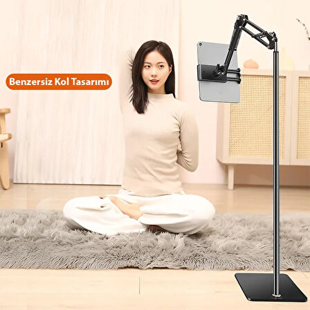 Ally 360 Derece Ayarlanabilir Teleskopik Metal Telefon - Tablet Tutucu Stand-(5775)