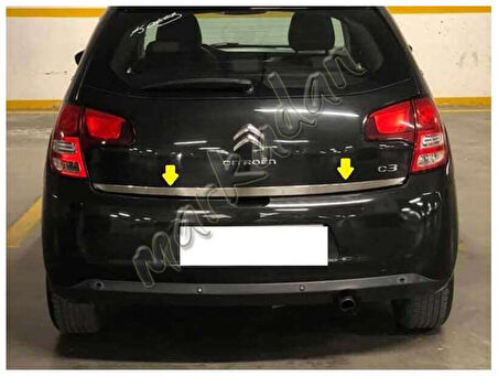 WOC Chrome Citroen C3 Krom Bagaj Alt Çıta 2009-2016 Paslanmaz Çelik