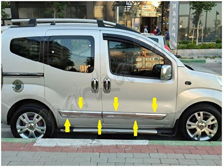WOC Chrome Citroen Nemo Krom Yan Kapı Çıtası 2008 Sonrası 4 Parça Paslanmaz Çelik