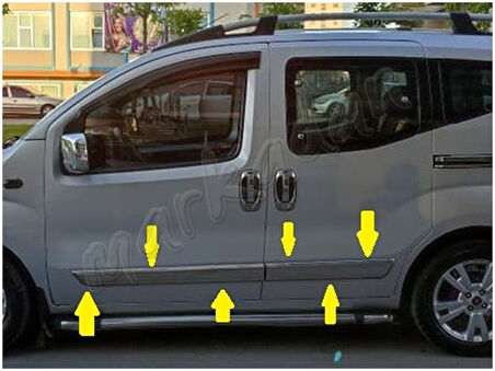 WOC Chrome Citroen Nemo Krom Yan Kapı Çıtası 2008 Sonrası 4 Parça Paslanmaz Çelik