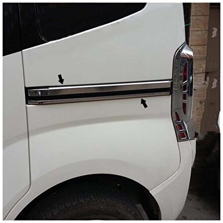 WOC Chrome Fiat Fiorino Krom Sürgülü Kapı Çıtası 2008 Sonrası 4 Parça Paslanmaz Çelik