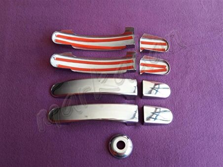 WOC Chrome Ford Transit Krom Kapı Kolu 2014 Sonrası 4 Kapı 9 Parça Paslanmaz Çelik
