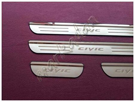 WOC Chrome Honda Civic Krom Kapı Eşiği 2006-2011 4 Parça Paslanmaz Çelik