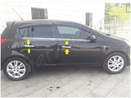 WOC Chrome Opel Corsa D Krom Kapı Kolu 2006-2015 4 Kapı Paslanmaz Çelik