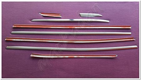 WOC Chrome Peugeot 3008 Krom Cam Çıtası 2016 Sonrası 8 Parça Paslanmaz Çelik