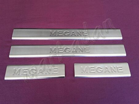 WOC Chrome Renault Megane 2 Krom Kapı Eşiği 2004-2010 4 Parça Paslanmaz Çelik