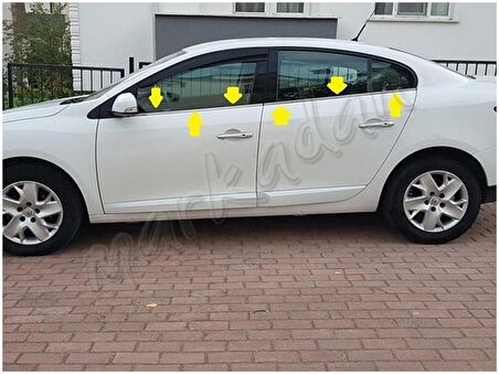 WOC Chrome Renault Fluence Krom Cam Çıtası 2010-2016 4 Parça Paslanmaz Çelik