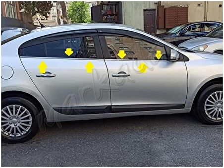 WOC Chrome Renault Fluence Krom Cam Çıtası 2010-2016 4 Parça Paslanmaz Çelik