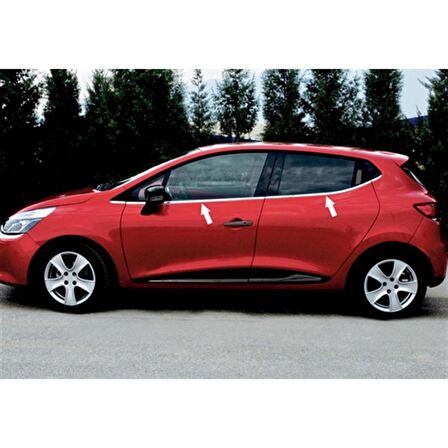 WOC Chrome Renault Clio 4 HB Krom Cam Çıtası 2012-2020 8 Parça Paslanmaz Çelik
