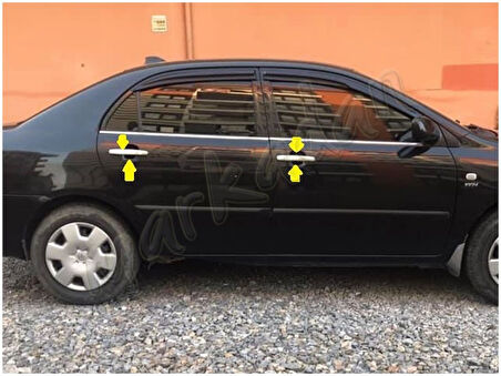 WOC Chrome Toyota Corolla Krom Kapı Kolu 2002-2007 4 Kapı Paslanmaz Çelik