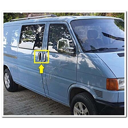 WOC Chrome VW T4 Transporter Krom Kapı Kolu 1995-2003 3 Kapı 7 Parça Paslanmaz Çelik