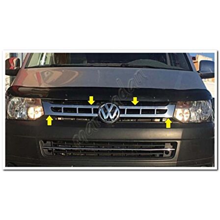 WOC Chrome VW T5 Transporter Krom Ön Panjur 2010-2014 2 Parça Paslanmaz Çelik