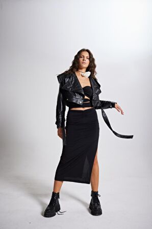 Markano Neeko Deri Ceket Siyah