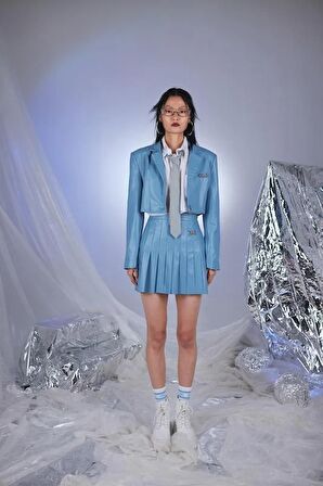 Markano College Deri Ceket Mavi