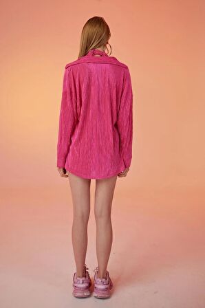 Markano Comfy Oversize Gömlek Pembe