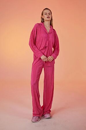 Markano Comfy Oversize Gömlek Pembe