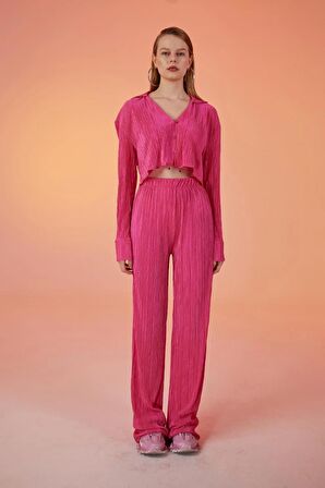 Markano Comfy Crop Gömlek Pembe