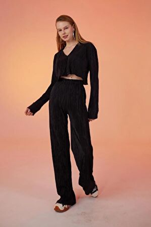 Markano Comfy Crop Gömlek Siyah