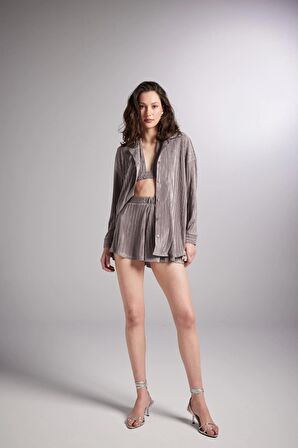 Markano Comfy Oversize Gömlek Vizon