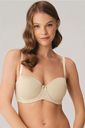 Markano Kadın Balenli Desteksiz Dolgusuz Askısız Straplez Yumuşak Süngerli Günlük Klasik T-Shirt Sütyeni (3346)