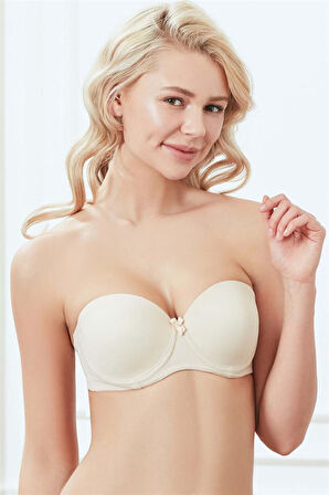 Markano Kadın Balenli Desteksiz Dolgusuz Askısız Straplez Günlük Klasik T-Shirt Sütyeni (3113)