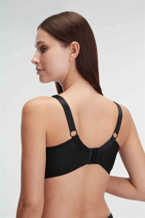 Markano  Tüllü Balenli Desteksiz Dolgusuz Yaka Detaylı Toparlayıcı Küçültücü Sütyen