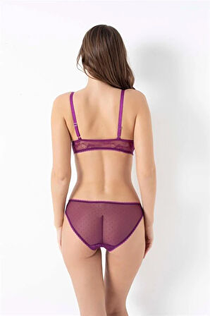 Markano  Balensiz Desteksiz Dolgusuz Dantelli Bralet Sütyen ve Slip Takım