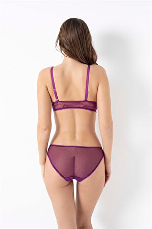 Markano  Balensiz Desteksiz Dolgusuz Dantelli Bralet Sütyen ve Slip Takım