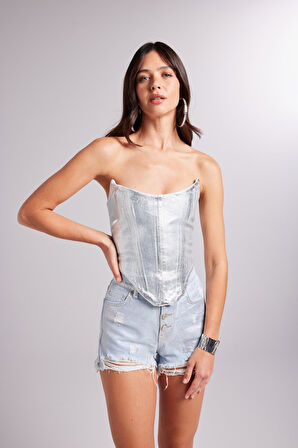 Markano Glossy Büstiyer Mavi