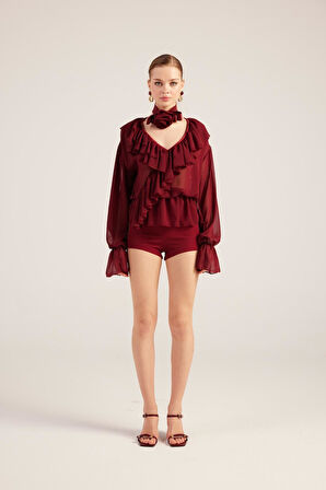 Markano Sassy Gömlek Bordo