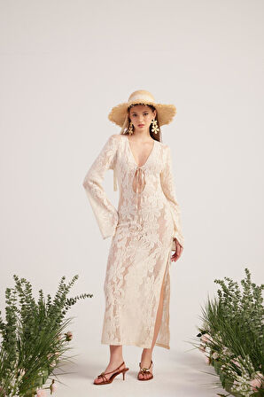 Markano Zeya Triko Elbise Bej