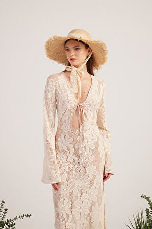 Markano Zeya Triko Elbise Bej