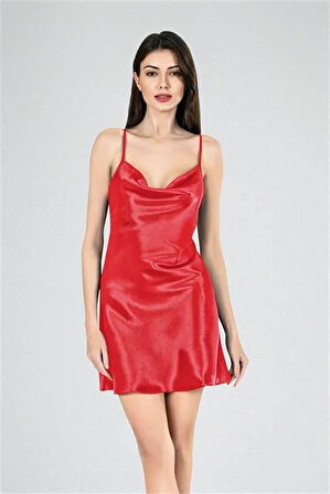 Markano  Kısa Gecelik Degaje  Kırmızı 